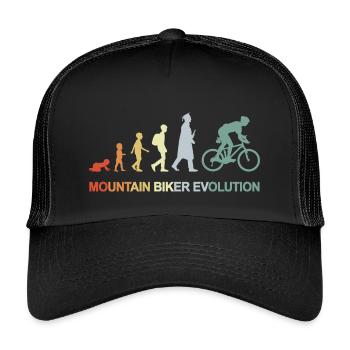 Mountainbiker Evolution - Kinder Trucker-Cap - Schwarz/Schwarz - Vorne