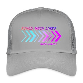 Richtungspfeile Schau nach links - Kinder Trucker-Cap - Hellgrau - Vorne