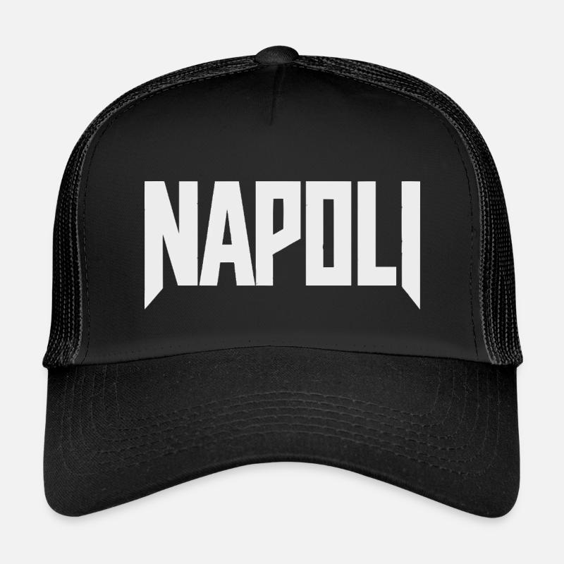 Napoli - Neapel Schriftzug weiß - Kinder Trucker-Cap - Schwarz/Schwarz
