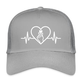 K-Pop Heart Finger Heart Music - Kids’ Trucker Cap - light grey - Front