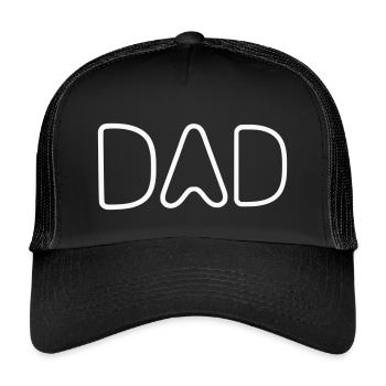 Dad Font Logo for Proud Dads and Dads - Kids’ Trucker Cap - black/black - Front