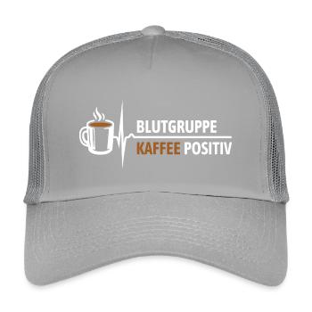 Blood type coffee positive - your pulse rises - Kids’ Trucker Cap - light grey - Front