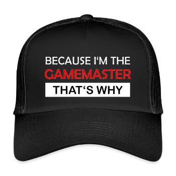 Because I'm the gamemaster Rollenspiel RPG - Kinder Trucker-Cap - Schwarz/Schwarz - Vorne