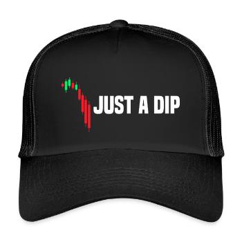 Just a dip stock market stock market trader - Kids’ Trucker Cap - black/black - Front