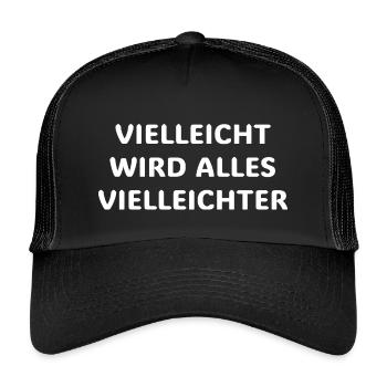 Vielleicht wird alles leichter – Motivationsspruch - Kinder Trucker-Cap - Schwarz/Schwarz - Vorne
