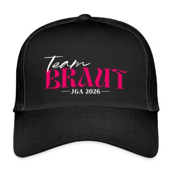 Hen Party 2026 Team Bride Bachelor Party Women - Kids’ Trucker Cap - black/black - Front