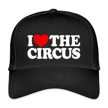I love the circus - Kids’ Trucker Cap - black/black - Front