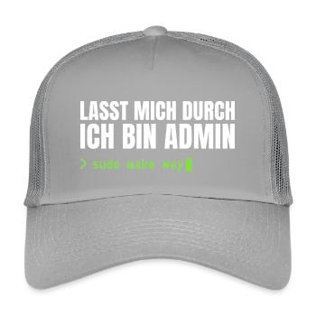 Lasst mich durch, ich bin Admin – Sudo Make Way - Kinder Trucker-Cap - Hellgrau - Vorne