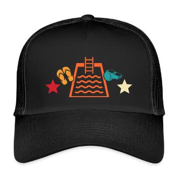 Lifeguards Love Lifeguard Swimmers - Kids’ Trucker Cap - black/black - Front