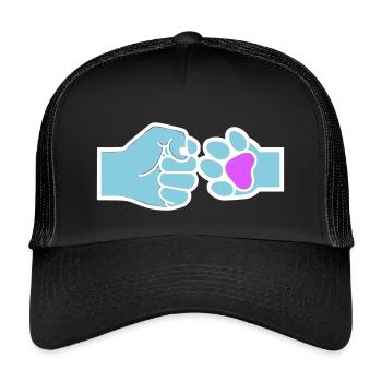 Fist Paw Check Human Animal Team - Kids’ Trucker Cap - black/black - Front