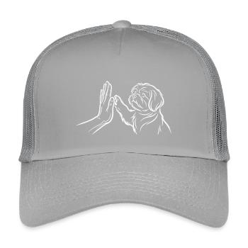 Hund Handschlag High Five Pfote Mensch Verbindung - Kinder Trucker-Cap - Hellgrau - Vorne