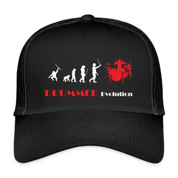 DRUMMER Evolution rot - Casquette trucker enfant - noir/noir - Devant