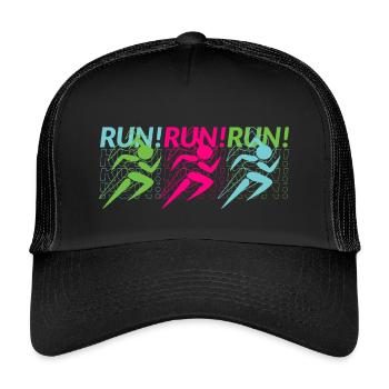 Jogging, Running, Athletes - Kids’ Trucker Cap - black/black - Front