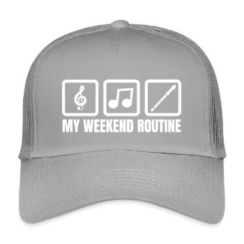 My Weekend Routine - Kids’ Trucker Cap - light grey - Front