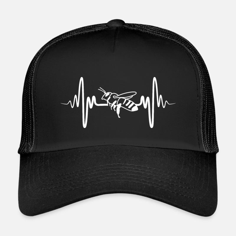 Honigbiene - Kinder Trucker-Cap - Schwarz/Schwarz