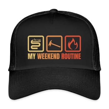 Feuerwehr Wochenende - Kinder Trucker-Cap - Schwarz/Schwarz - Vorne
