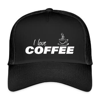 i love coffee - Kids’ Trucker Cap - black/black - Front