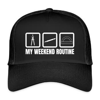 Architect Weekend Routine - Kids’ Trucker Cap - black/black - Front