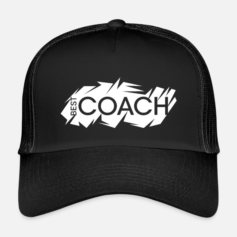 best coach logo trainer team mannschaft verein - Kinder Trucker-Cap - Schwarz/Schwarz