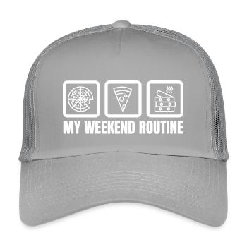 My Weekend Routine - Kids’ Trucker Cap - light grey - Front