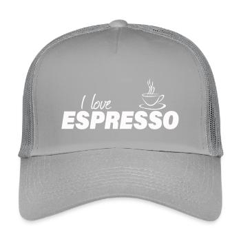 I LOVE ESPRESSO - Kinder Trucker-Cap - Hellgrau - Vorne