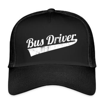 Busfahrer - Kinder Trucker-Cap - Schwarz/Schwarz - Vorne