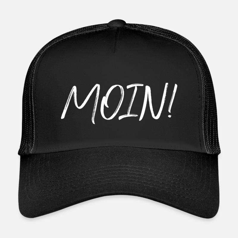 MOIN!, weiss - Kinder Trucker-Cap - Schwarz/Schwarz