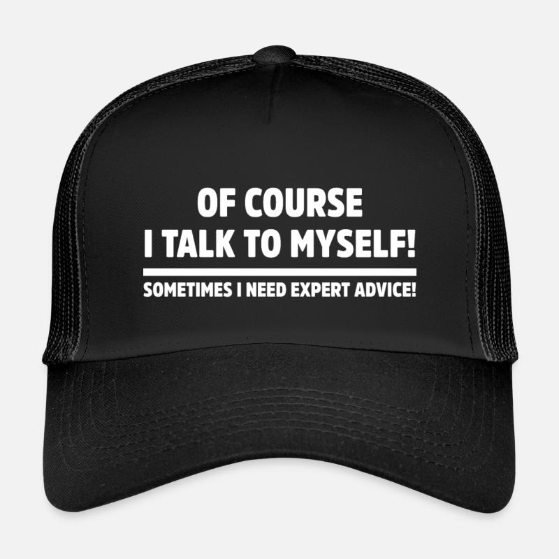 Natürlich rede ich mit mir selbst witzigen, sarkastischen Humor - Kinder Trucker-Cap - Schwarz/Schwarz