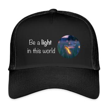 Soyez une lumière dans ce monde – les lucioles - Casquette trucker enfant - noir/noir - Devant