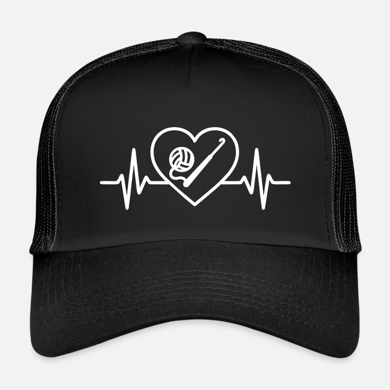 Häkelherz – Handgemachte Leidenschaft - Kinder Trucker-Cap - Schwarz/Schwarz
