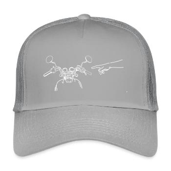 Motorradlenker Zeigefinger Gott - Kinder Trucker-Cap - Hellgrau - Vorne