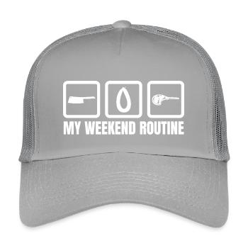 Butcher Weekend Routine - Kids’ Trucker Cap - light grey - Front