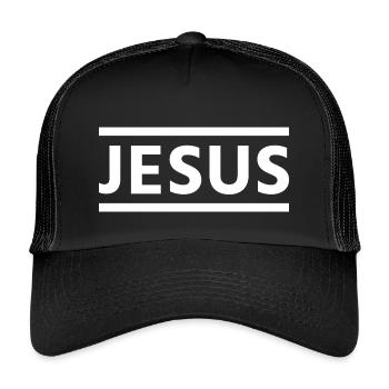 Bold Jesus Typography - Kids’ Trucker Cap - black/black - Front