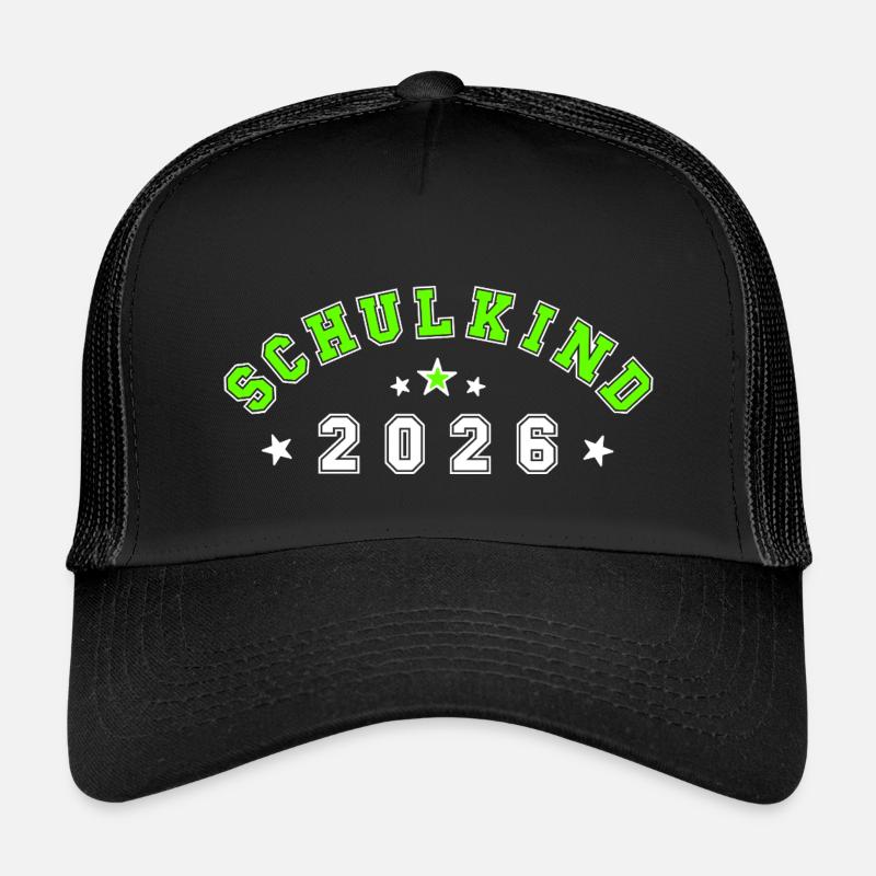 Schulkind 2026 - Kinder Trucker-Cap - Schwarz/Schwarz