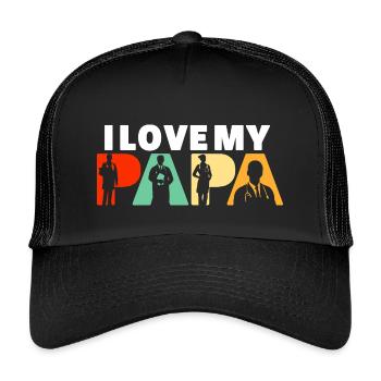 Art de silhouette professionnelle médicale Doctor Papa - Casquette trucker enfant - noir/noir - Devant