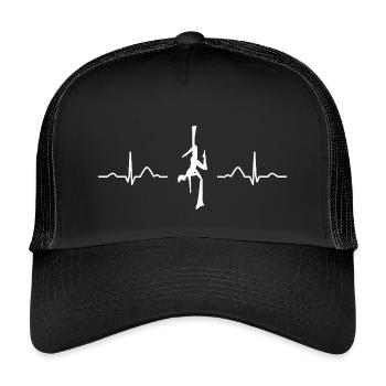 Vertical Scarf Heartbeat Aerial Acrobatics Aerial Silk - Kids’ Trucker Cap - black/black - Front