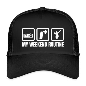 Breakdancer Wochenende - Kinder Trucker-Cap - Schwarz/Schwarz - Vorne