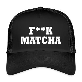 Fuck matcha - Kids’ Trucker Cap - black/black - Front