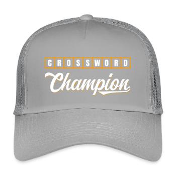 Crossword Champion Typography Design - Kinder Trucker-Cap - Hellgrau - Vorne