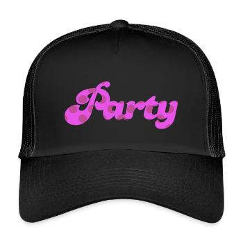 Party Points Dots Rétro Pink Célèbre les années 60 Fun 60 - Casquette trucker enfant - noir/noir - Devant