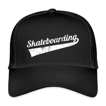 Lustiges Skateboarden - Kinder Trucker-Cap - Schwarz/Schwarz - Vorne