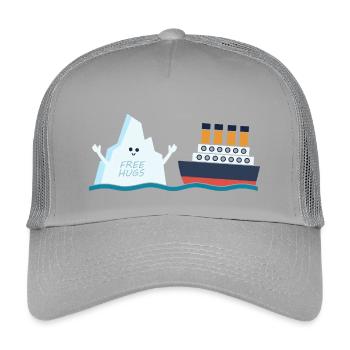 Titanic Funny Titanic and berg Free Hug Parody  - Kids’ Trucker Cap - light grey - Front