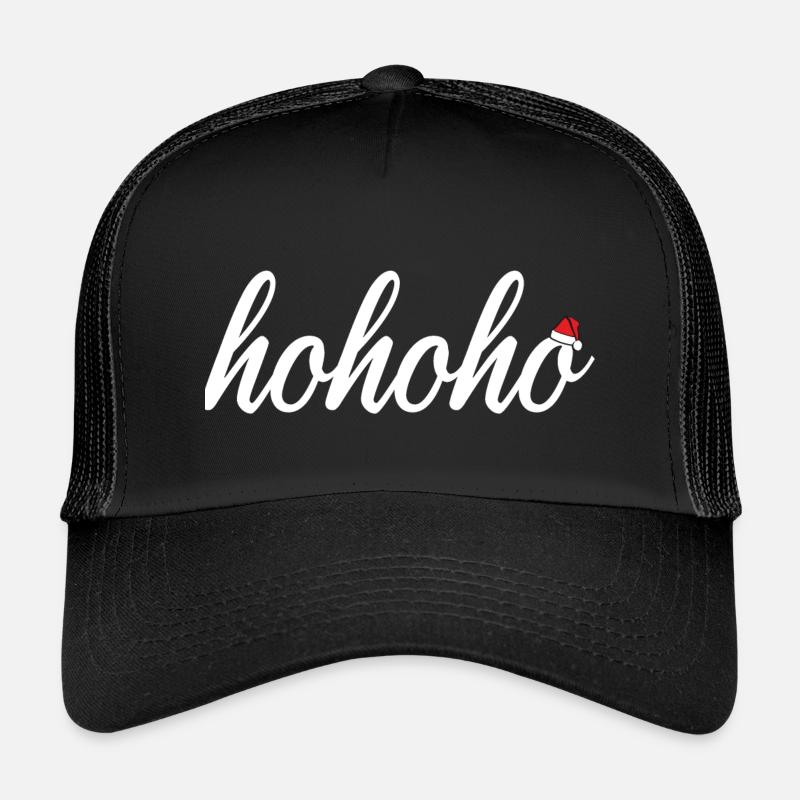 hohoho mit der Mütze vom Weihnachtsmann - Kinder Trucker-Cap - Schwarz/Schwarz