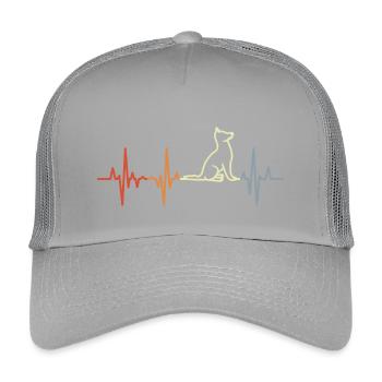 Vintage Hunde EKG Herzlinie - Kinder Trucker-Cap - Hellgrau - Vorne