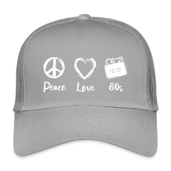 Frieden Liebe 80er Jahre - Kinder Trucker-Cap - Hellgrau - Vorne