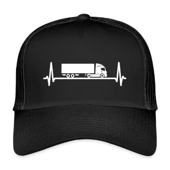 Electrocardiogramme camion - Casquette trucker enfant - noir/noir - Devant
