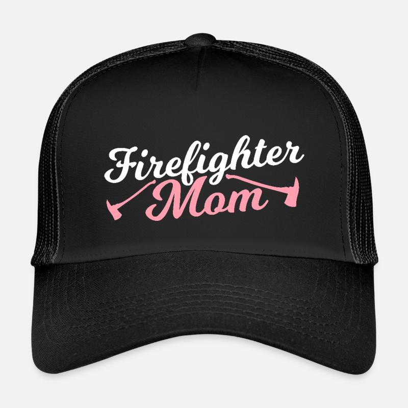Feuerwehr Mama - Kinder Trucker-Cap - Schwarz/Schwarz