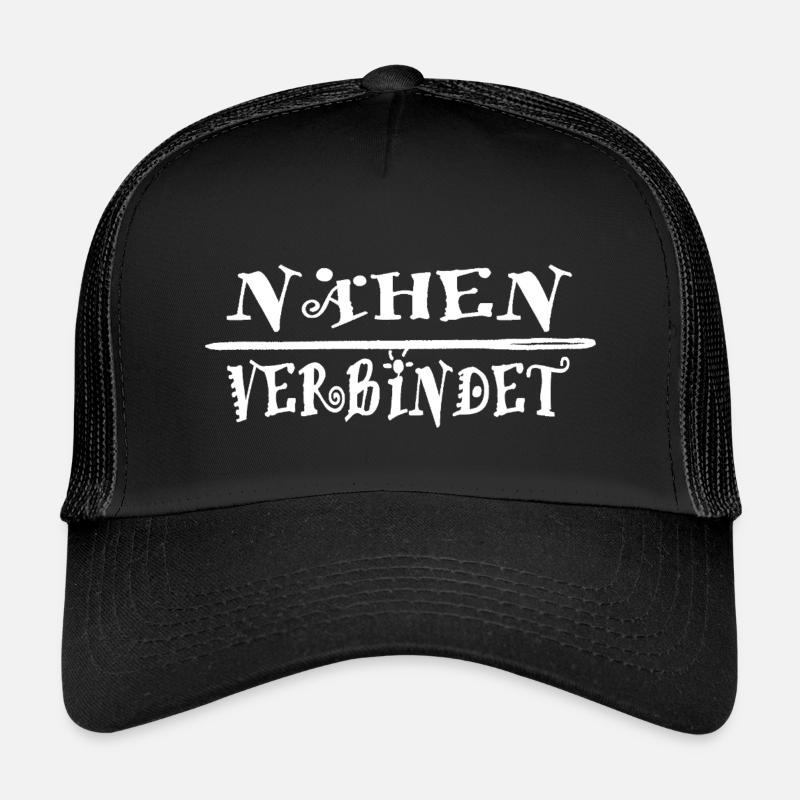 Nähen verbindet Geschenkidee - Kinder Trucker-Cap - Schwarz/Schwarz
