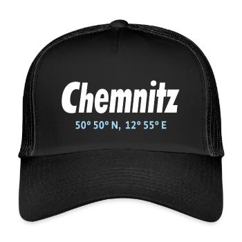 Coordonnées de Chemnitz - Casquette trucker enfant - noir/noir - Devant