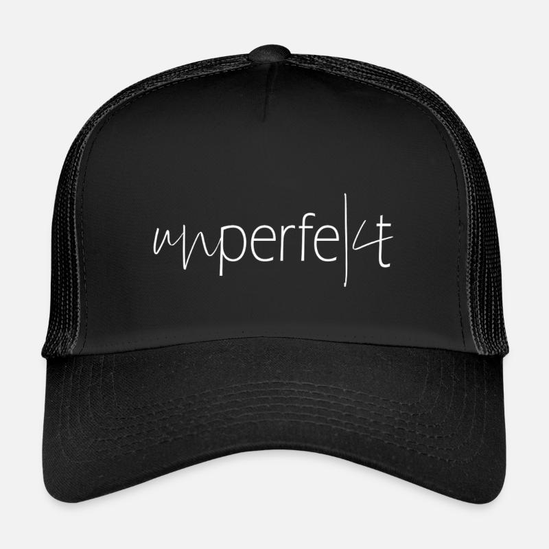 Unperfekt - Selbstironie Spruch Perfektion - Kinder Trucker-Cap - Schwarz/Schwarz